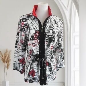 Onque casuals Paris themed zip up jacket